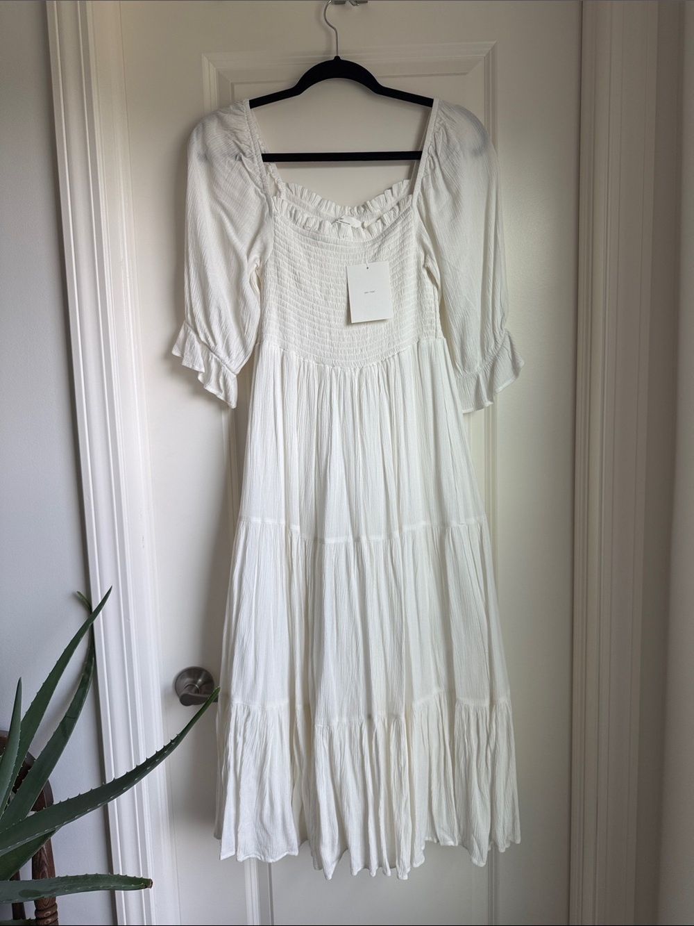NWT OAK+FORT Smocked Midi Dress